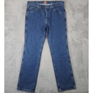 Wrangler 36MWZ Jeans Mens 36x32 Blue Slim Fit Denim Cowboy Cut Western Rodeo